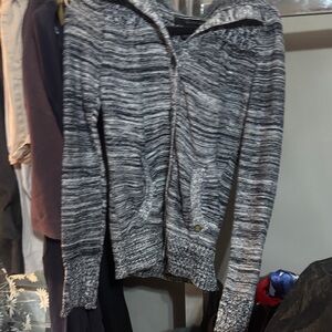 Calvin Klein Jeans Gray Marled Zip Cardigan Sweater